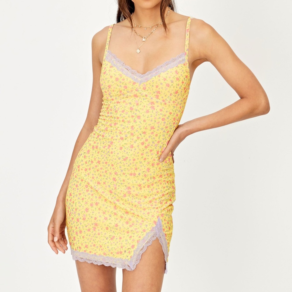 Glassons Floral Lace Mesh Mini Dress